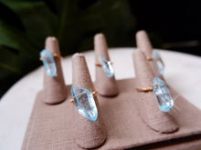 Aquamarine Crystal Ring • Silver & Gold