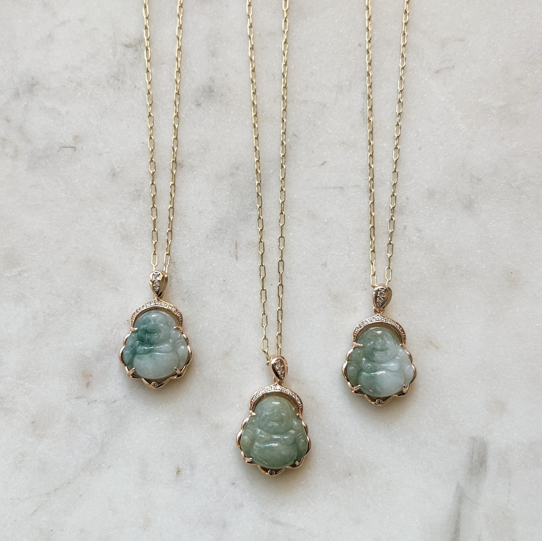Jade Buddha Necklace • 24k Gold Filled