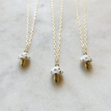 White Mushroom Necklace • 24k Gold Filled