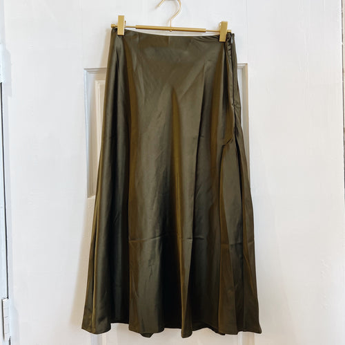 Olive Satin Skirt