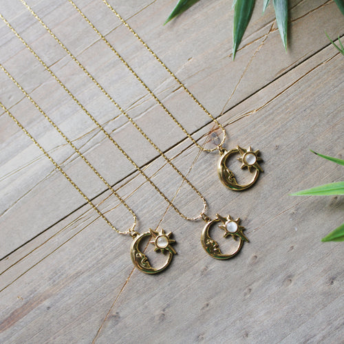 Opal Moon Necklace