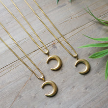 Crescent Moon Chain Necklace | Silver & Gold