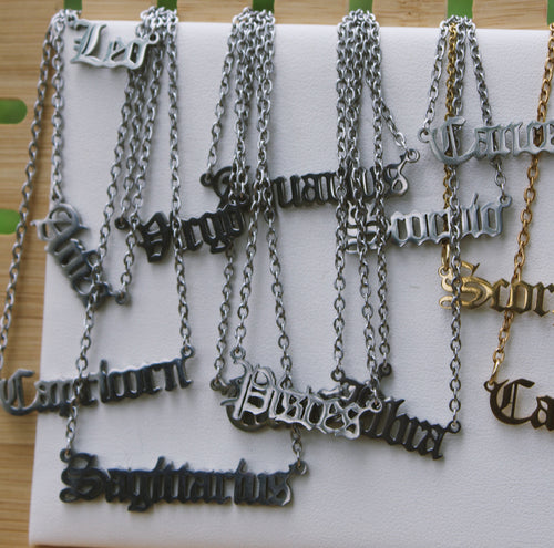 Zodiac Nameplate | Silver