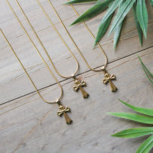 Chrome Cross Necklace (Silver & Gold)