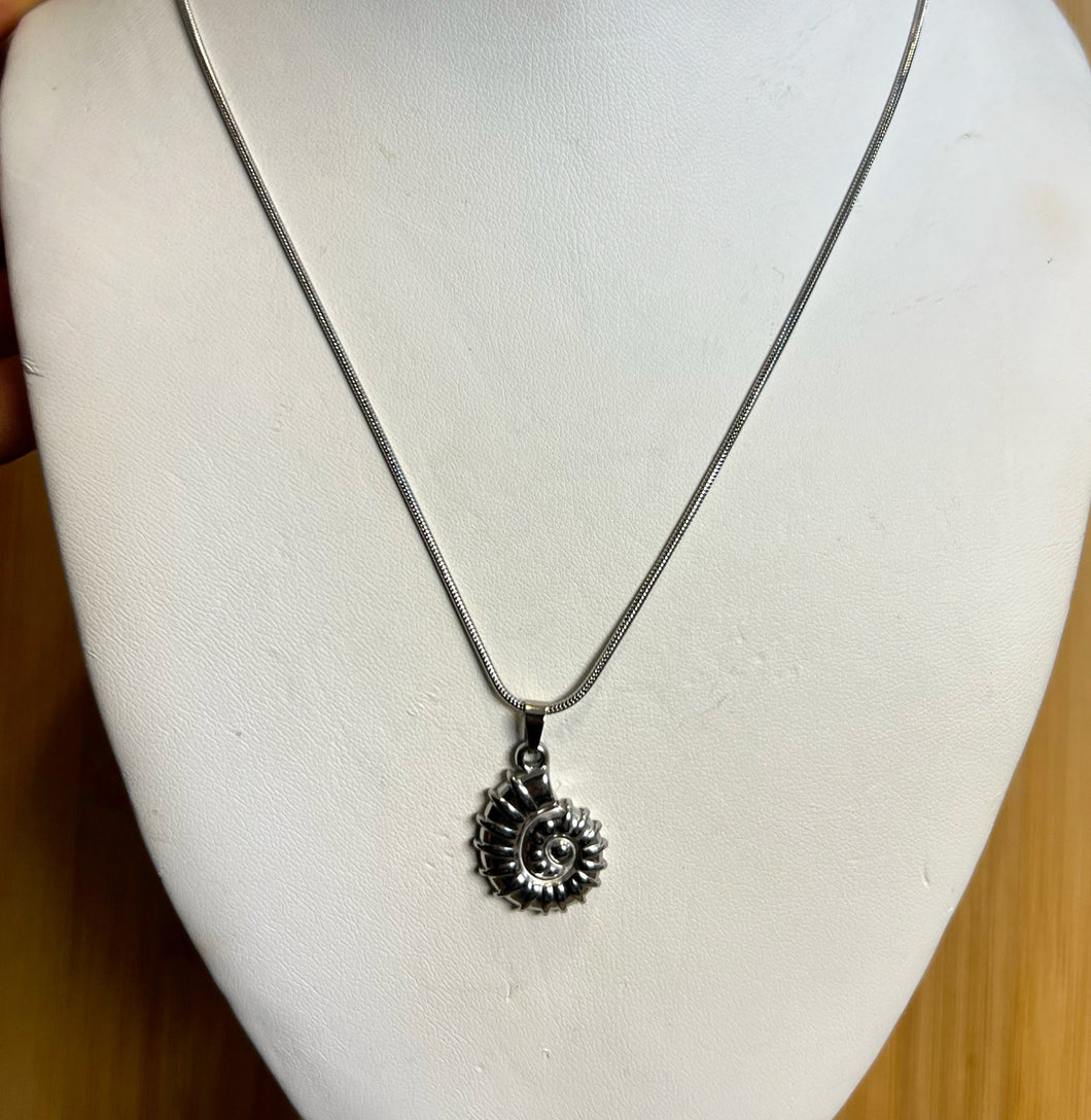 Silver Conch Necklace