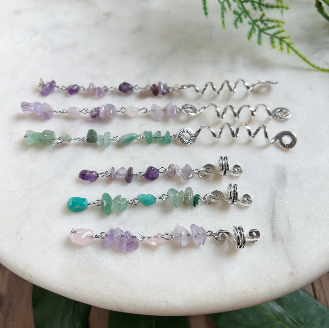 Crystal Hair Jewelry Silver • Multiple Options