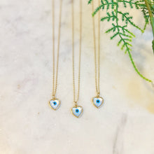 Evil Eye Pearl Heart Necklace • 24k Gold Filled