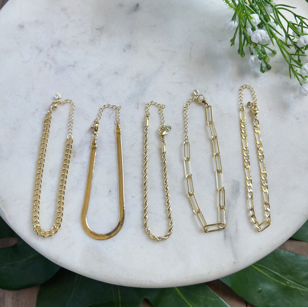 Gold Chain Bracelets • Multiple Options