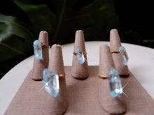 Aquamarine Crystal Ring • Silver & Gold