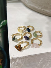 Crystal Bead Rings • Gold Bead