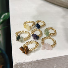 Crystal Bead Rings • Gold Bead