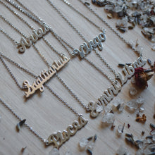 Zodiac Nameplate Necklace • Silver