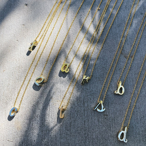 Initial Script Necklace • Gold